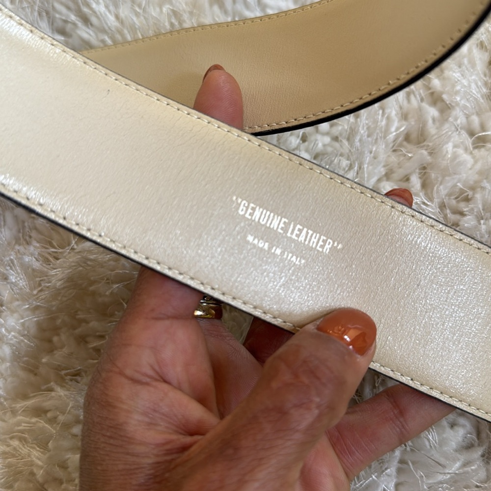 Paloma Picasso Vintage Gold Buckle Cream Belt - Picture 10 of 17